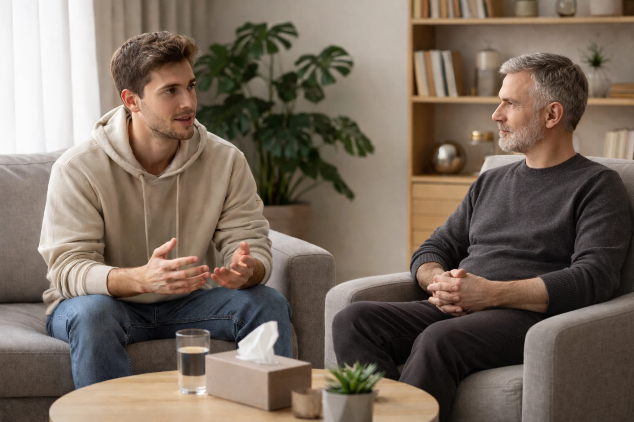 billede af ung mand i terapi hos psykoterapeut Thomas Jacobsen